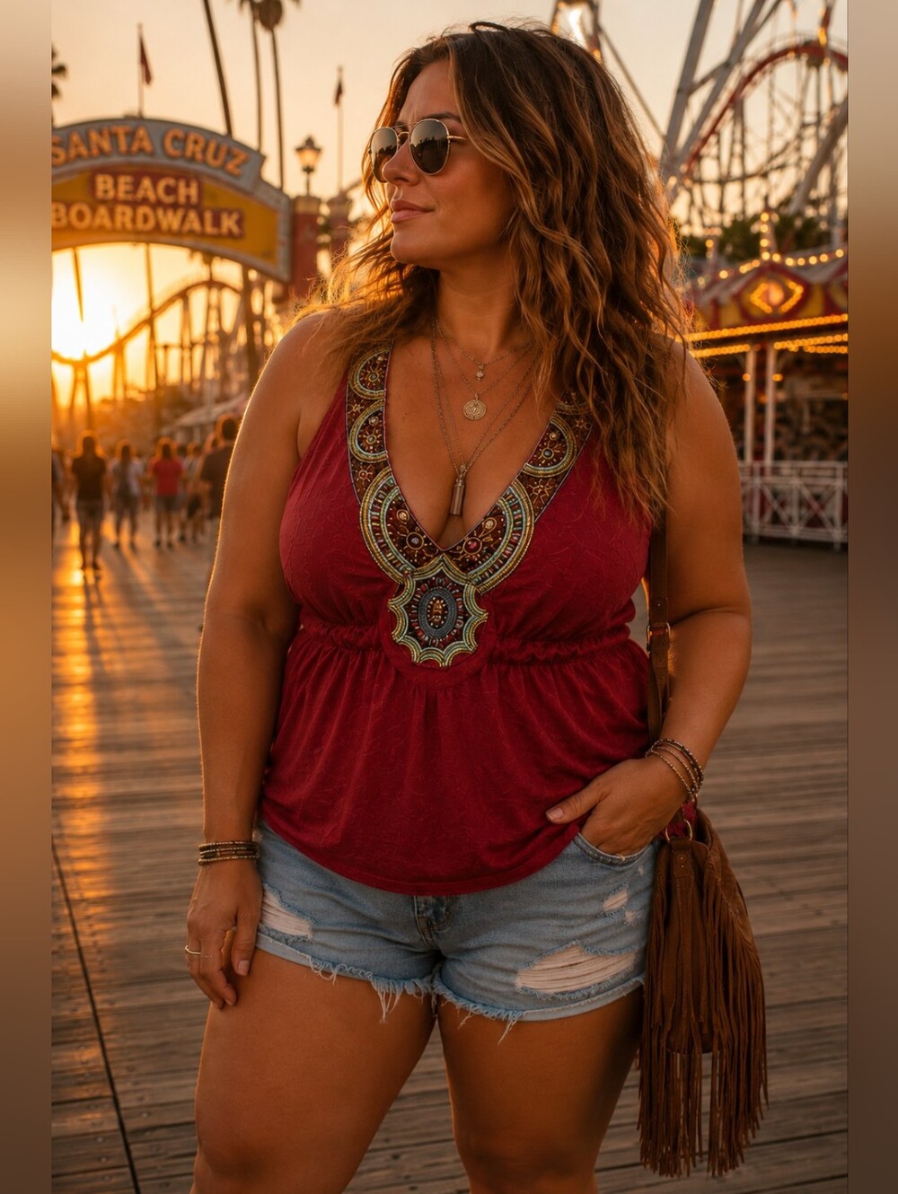 ❤️‍🔥Vintage Torrid Red Tunic Tank Top w/ Beaded Embroidery